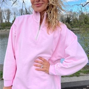Sloppy Joe Diana Zip Neck Collar sweatshirt. Size 1. New with tags. Miami pink